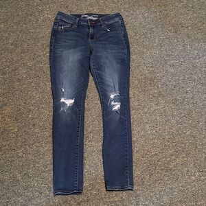 Old Navy Dark Blue Distressed Skinny Jeans